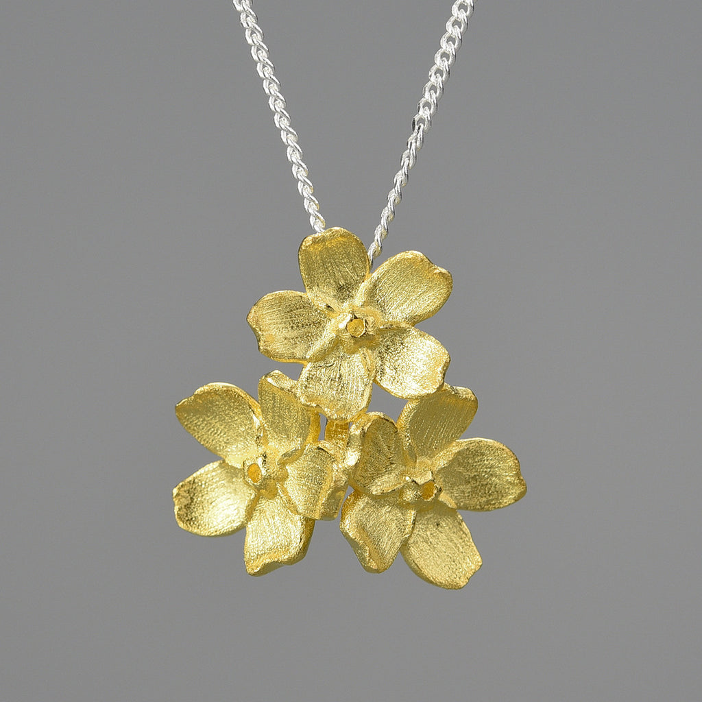 Myosotis Sylvatica Sterling Silver Pastoral Style Hand-designed Decorations