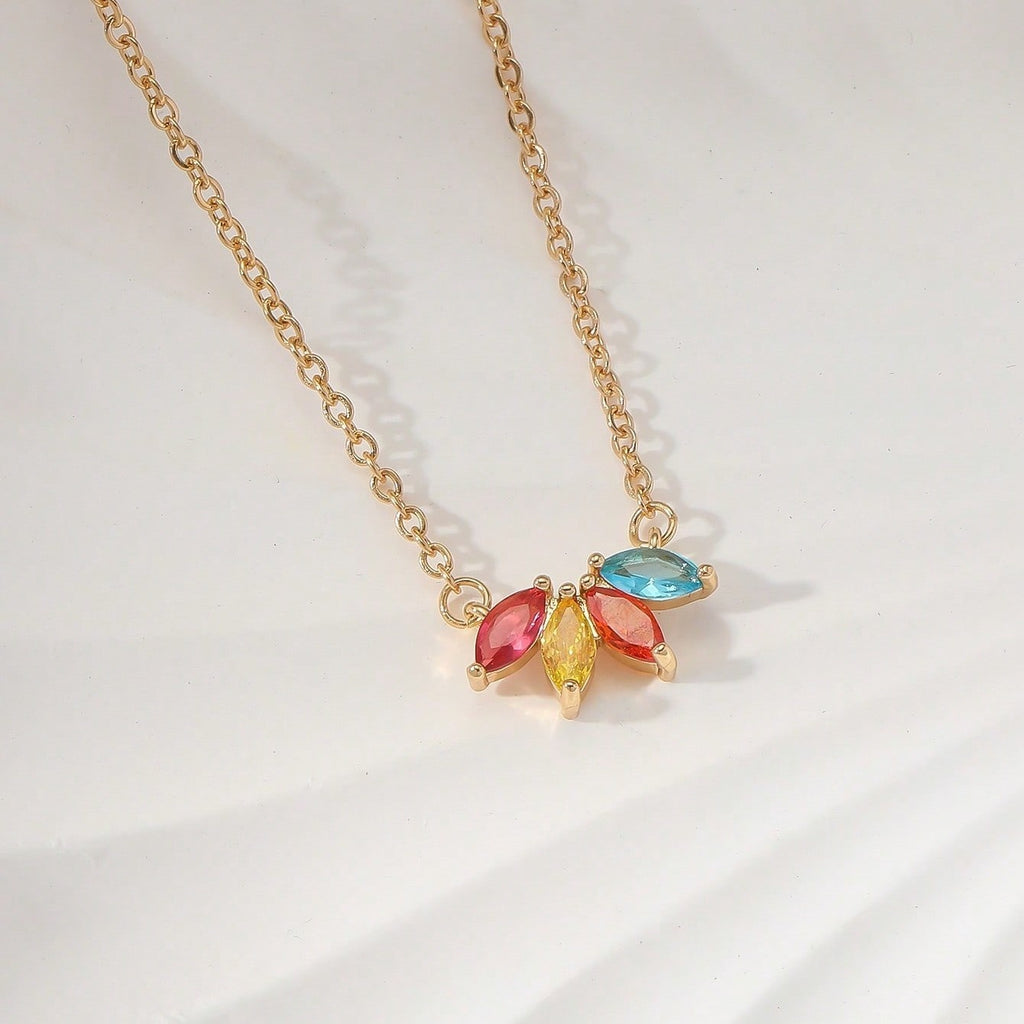 Rhinestone Leaf Necklace For Women Fashion Minority Design