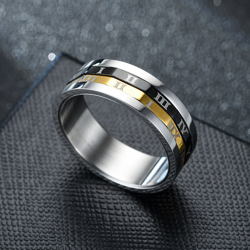 Fashion OL Stainless Steel Roman Numeral Ring