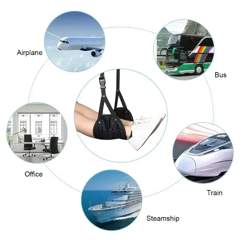 Adjustable foot hammocks for travel, car, airplane rest, office hanging, simple leg support foot pads, foot hammocks - EL CHEG