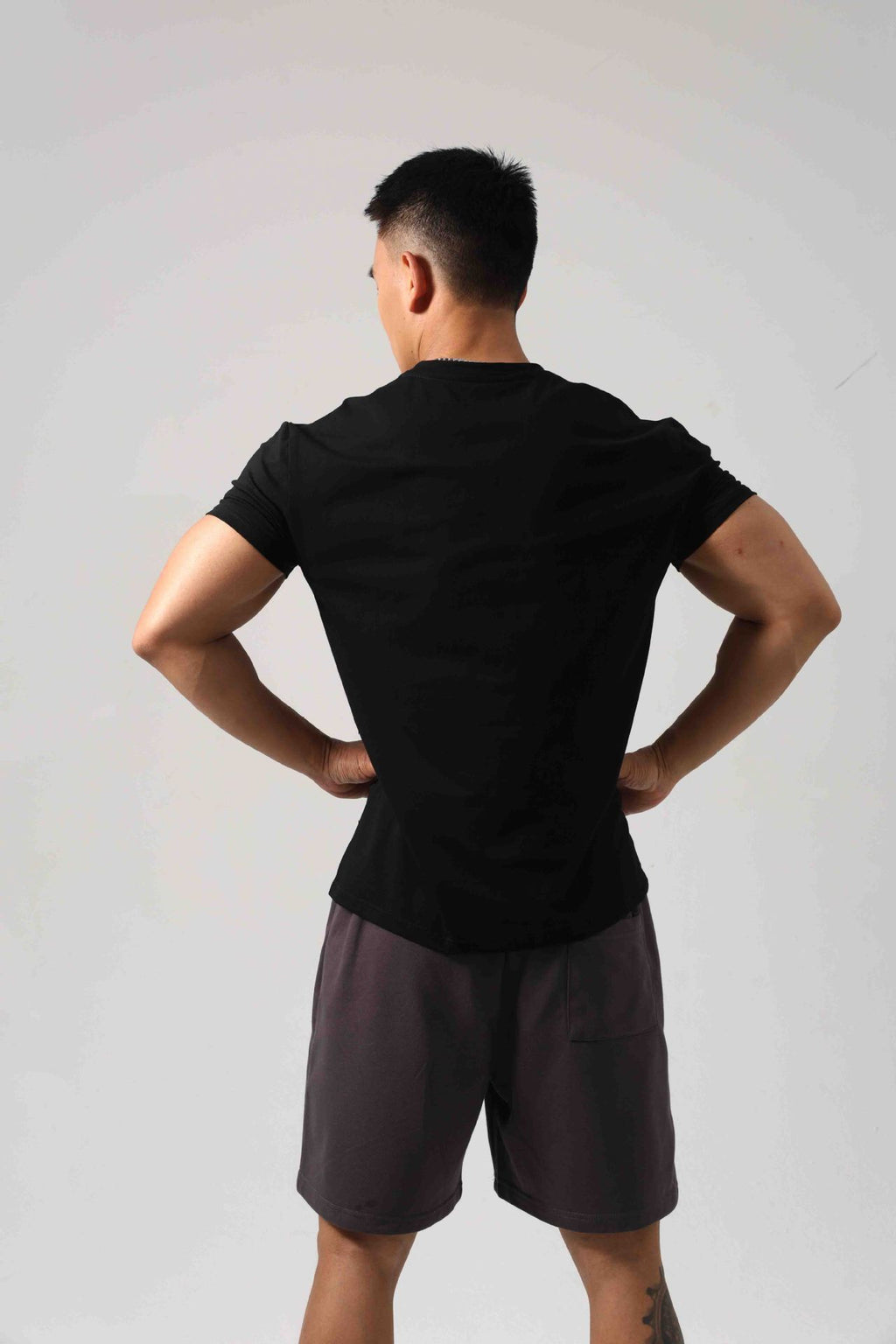 Men's Short Sleeve New Small Neckline Show Muscle Sports Fitness Short Sleeve