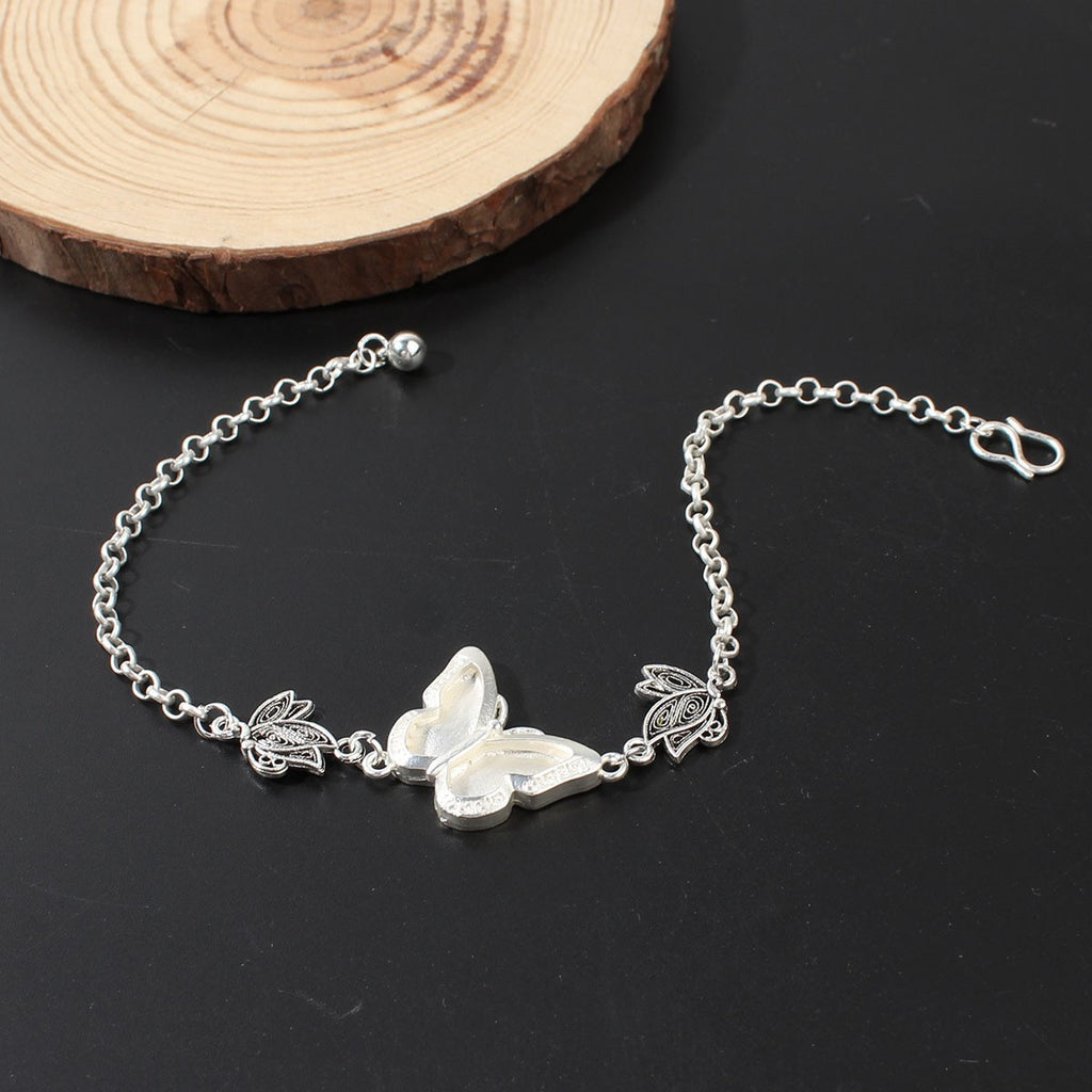 Artificial Miao Silver Ethnic Style Eardrop Frame Diy Bracelet Clover