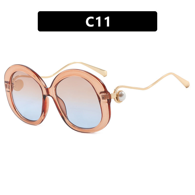 Plain Personality Vintage Pearl Anti-blue Light Glasses