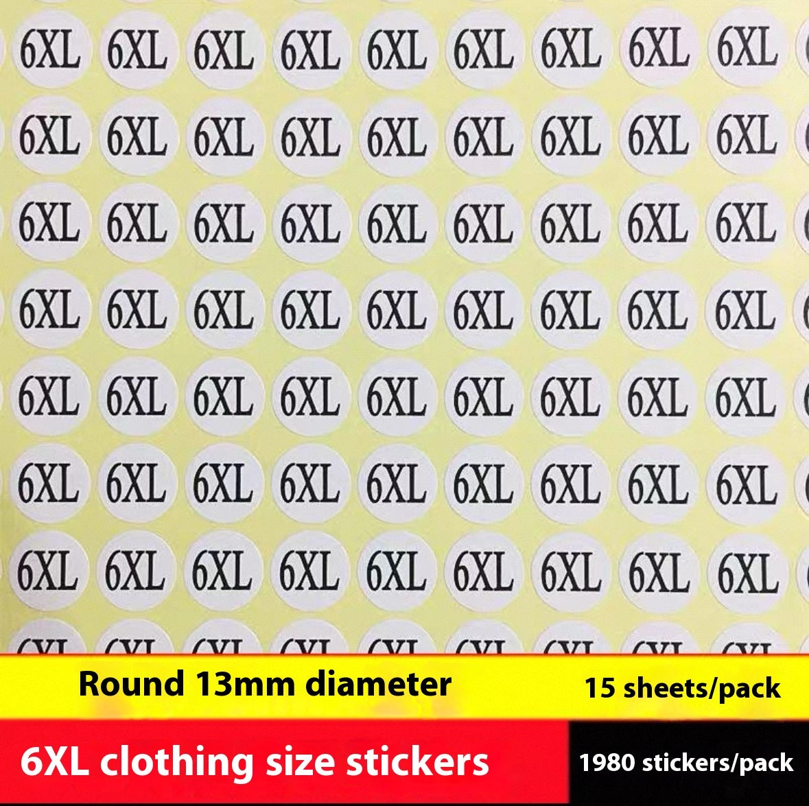 Clothes Size Sticker Digital Adhesive Sticker