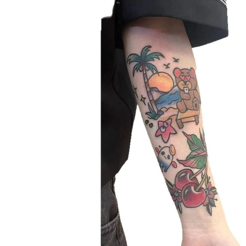 Color Flower Arm Waterproof Tattoo Sticker - EL CHEG