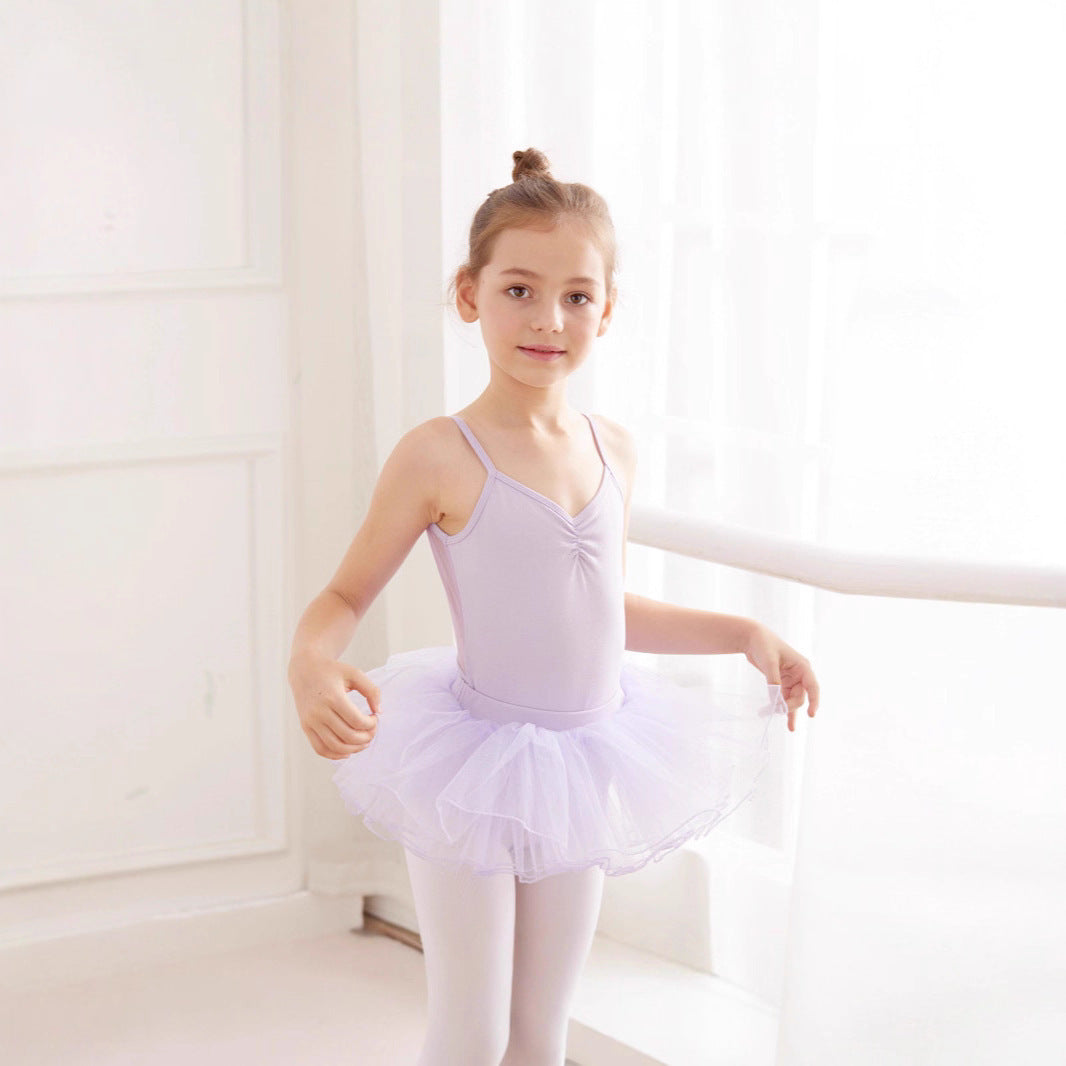 Children's Dancing Clothes Summer Straps Tulle Open Leotards