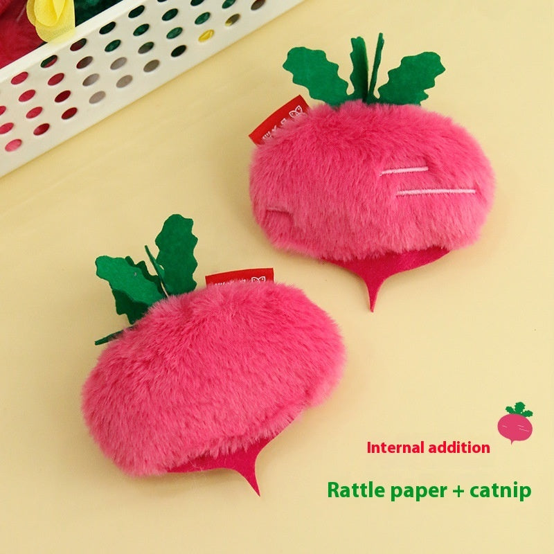 Radish Cucumber Cat Ringing Paper Toy Simulation Vegetable Bite-resistant
