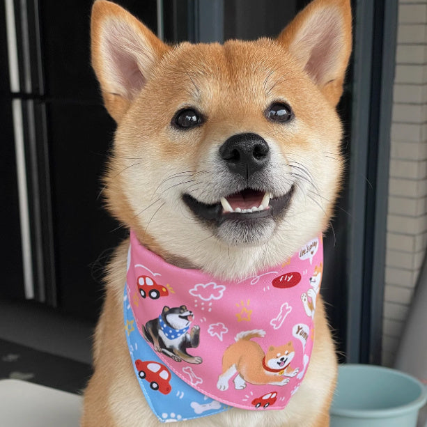 Shiba Inu Color Matching Triangular Binder Can Be Worn On Both Sides