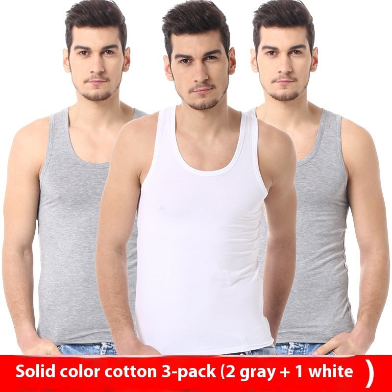 Men's Pure Color Minimal Versatile Cotton Vest