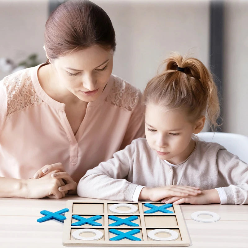 Montessori Chess Play Wooden Jigsaw Toy Game Interaction Puzzles Training Brain Learing Early Educational Toys For Children Kids - EL CHEG