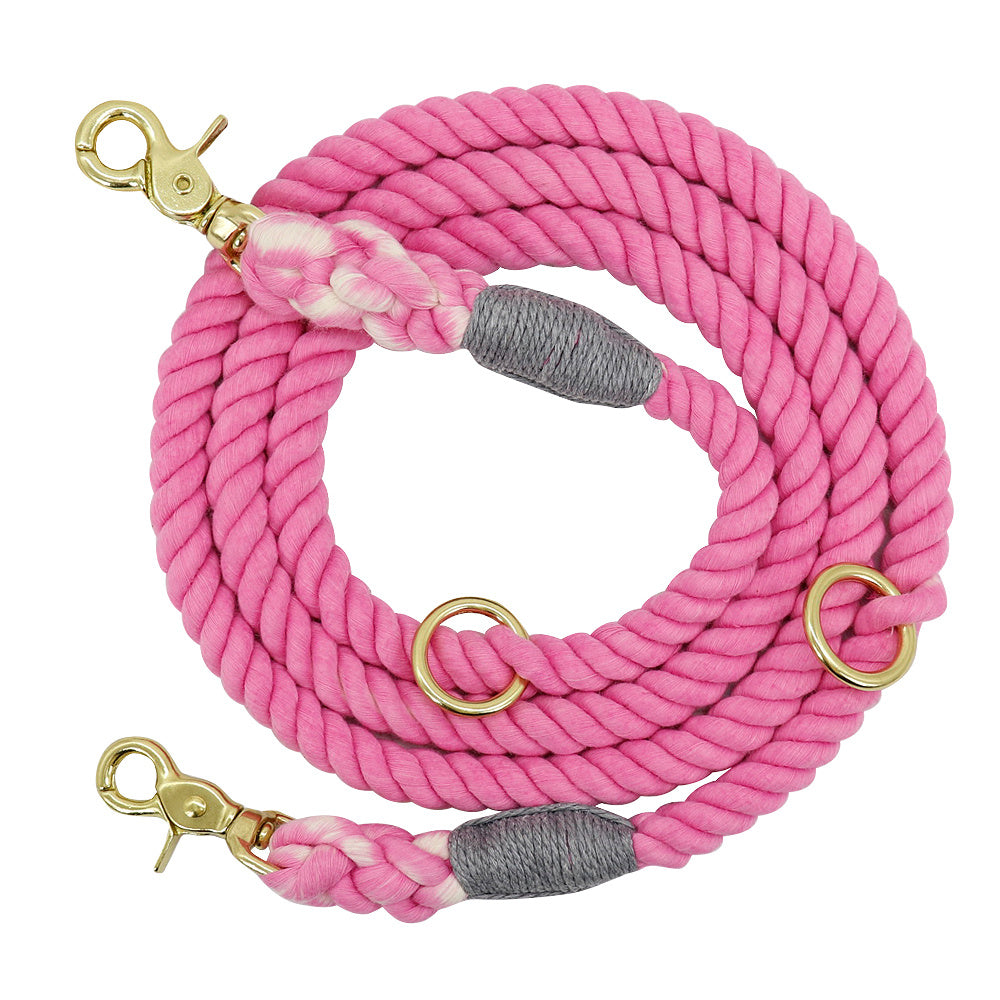 Gradient Color Dog Collars Accessories Leashes Rope Metal Chain Collar Strap Pet Outdoor Walking Training Long Traction Rope - EL CHEG