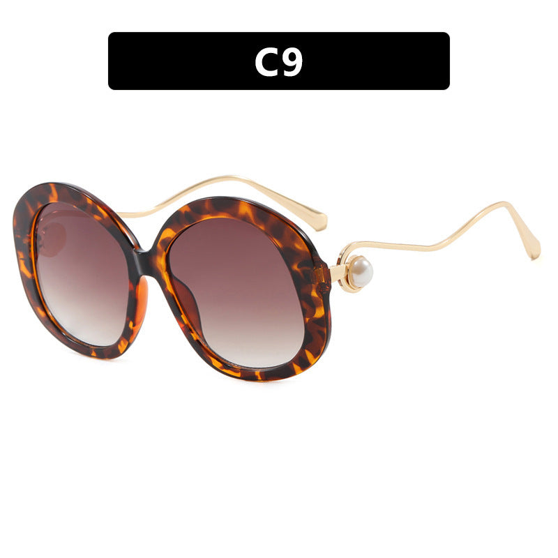 Plain Personality Vintage Pearl Anti-blue Light Glasses