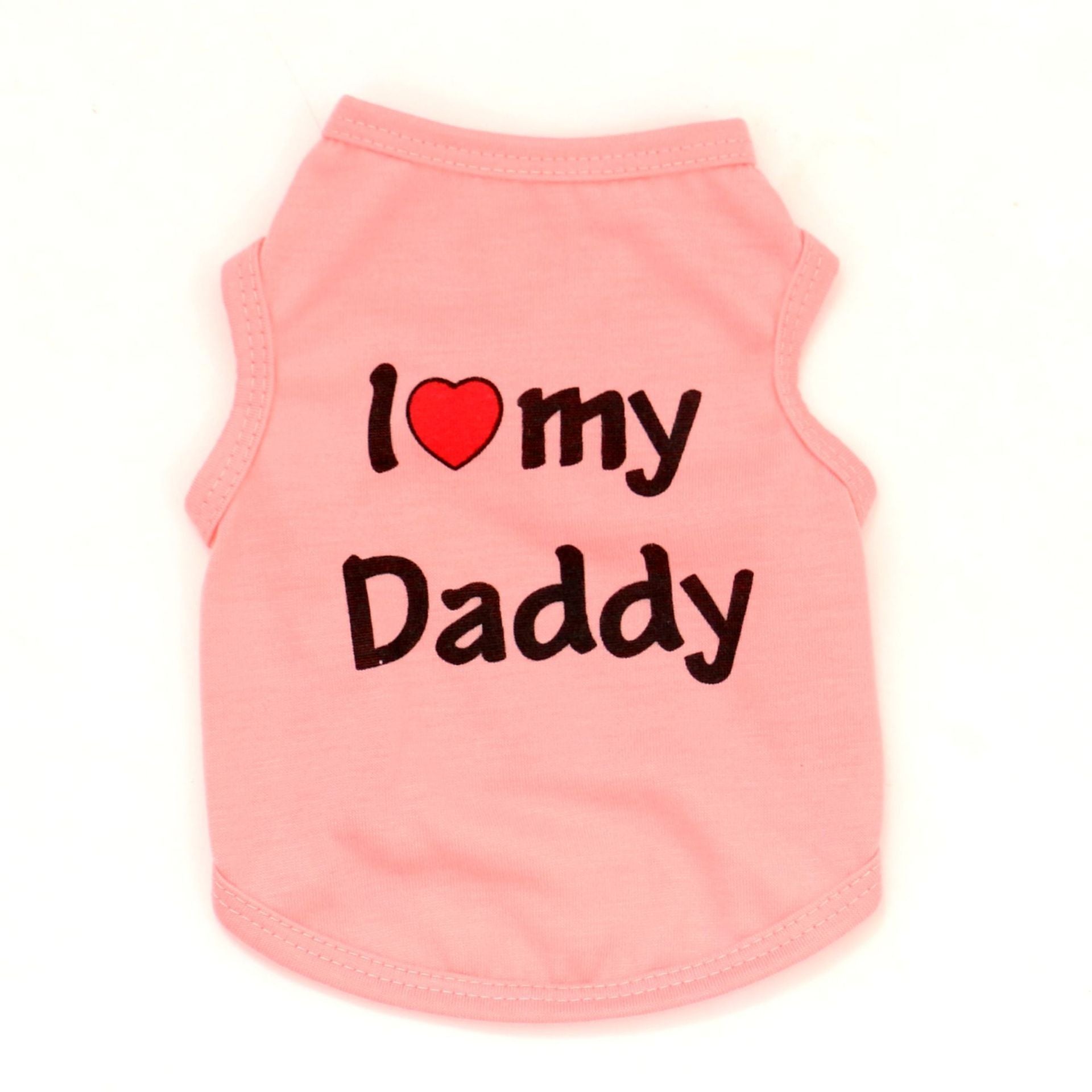 Pet Puppy Clothes Vest Classic Look Love Dad Love Mom