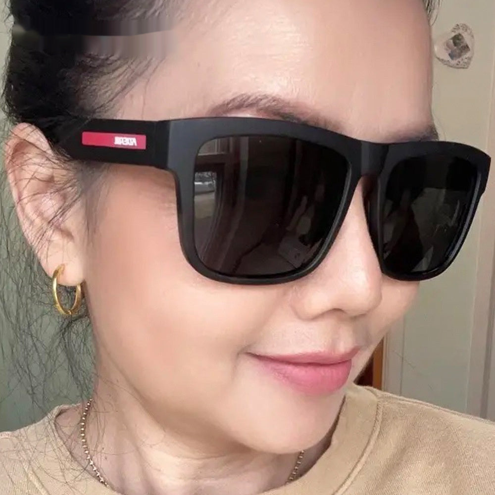 Square Polarized Sunglasses Large Frame Cover Face Men's And Women's Travel Glasses