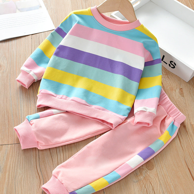 T-shirt Korean Tide Leisure Sports Suit With Long Sleeves