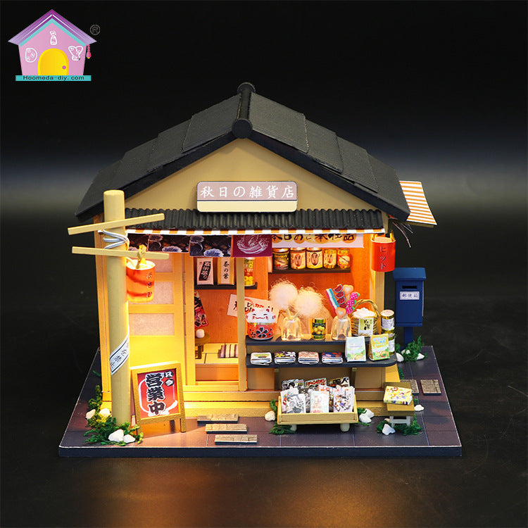 Grocery Store With Lights Home Model Assembly Toys.