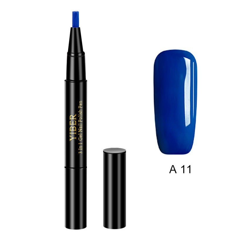 5pcs Nail Polish Pen 3 In 1 One Step Glue Pen Multicolor - EL CHEG