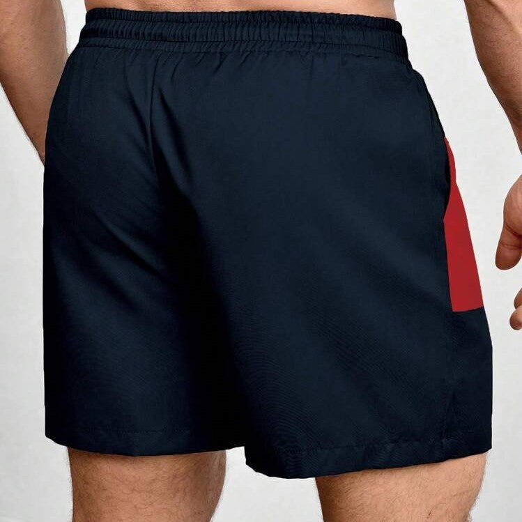 Printed Drawstring Waist Diagonal Pocket Casual Pants