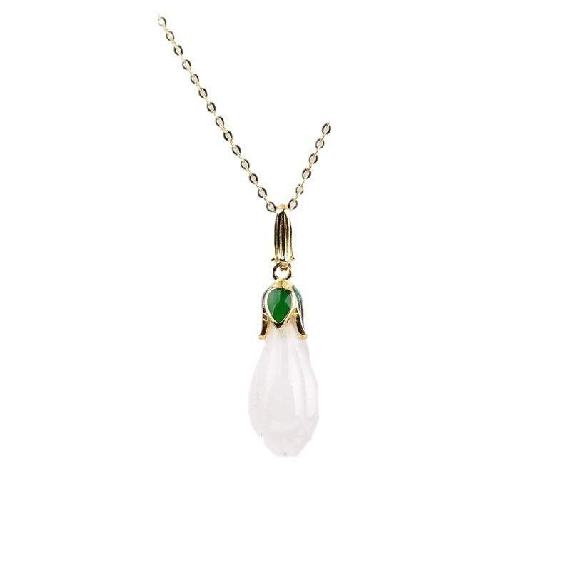 Sterling Silver Magnolia Necklace For Women