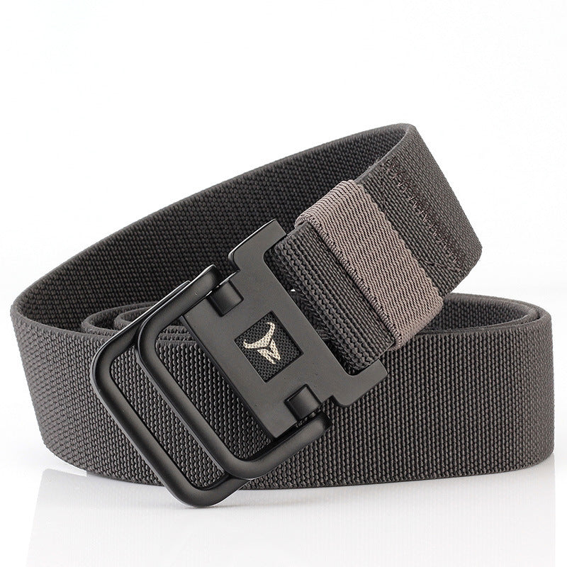 Double Ring Buckle Nylon Elastic Band Durable Canvas Belt