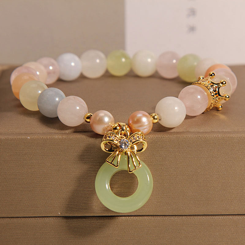 Jade Morgan Stone Mori Style High Sense Peace Buckle Bracelet