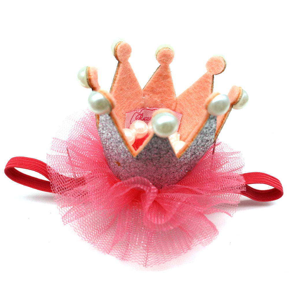 New Pet Dog Crown Hat Mesh Birthday Party