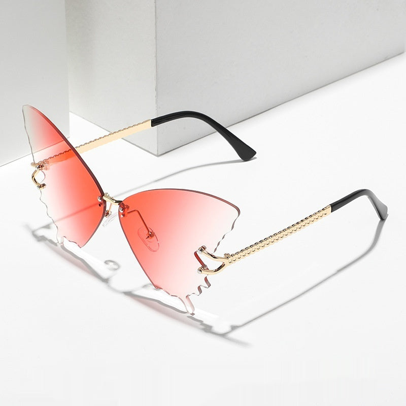 New Butterfly Sunglasses Female Fashion Large Rim Gradient Color Sunglasses
