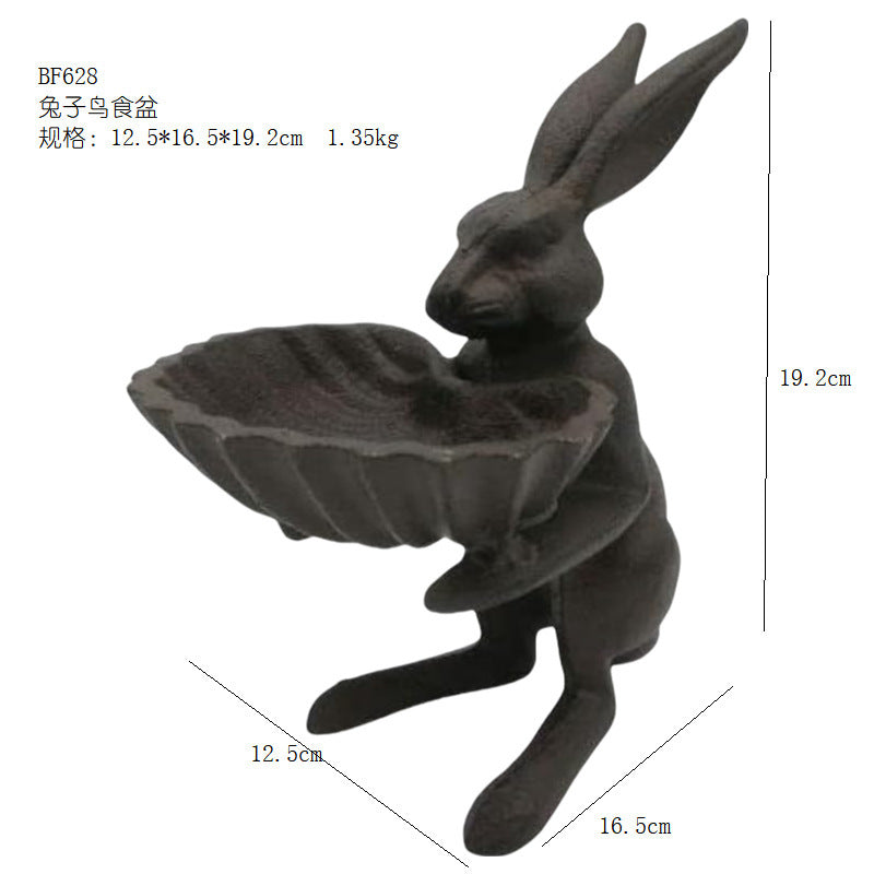 European And American Gardening Rabbit Bird Food Pot Crafts Garden Home Villa Ornaments - EL CHEG