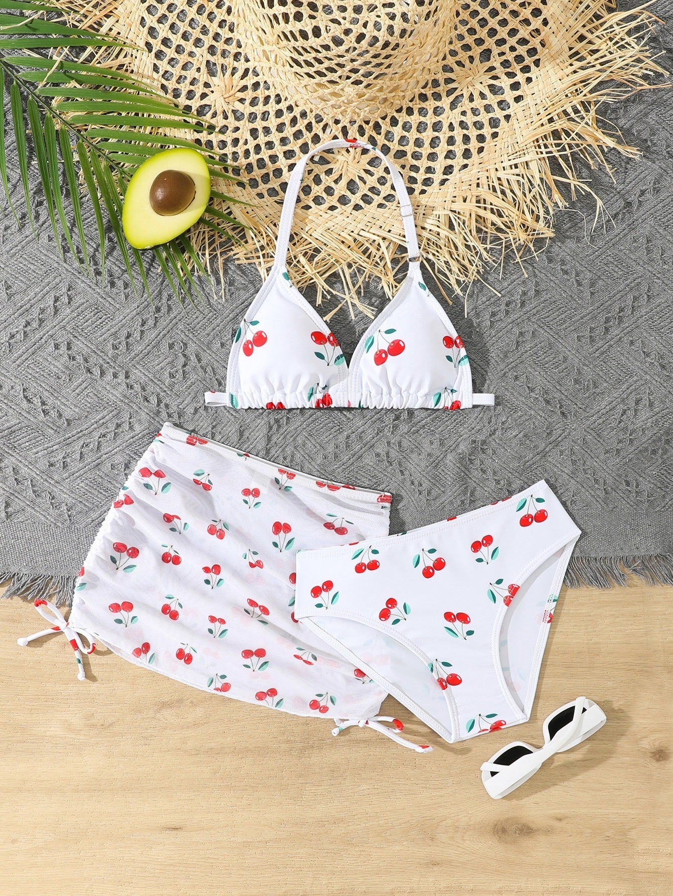 Children's Bikini Swimsuit Girls' Split Three-piece Swimsuit With Chest Pad