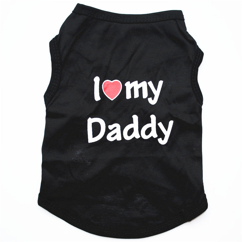 Pet Puppy Clothes Vest Classic Look Love Dad Love Mom