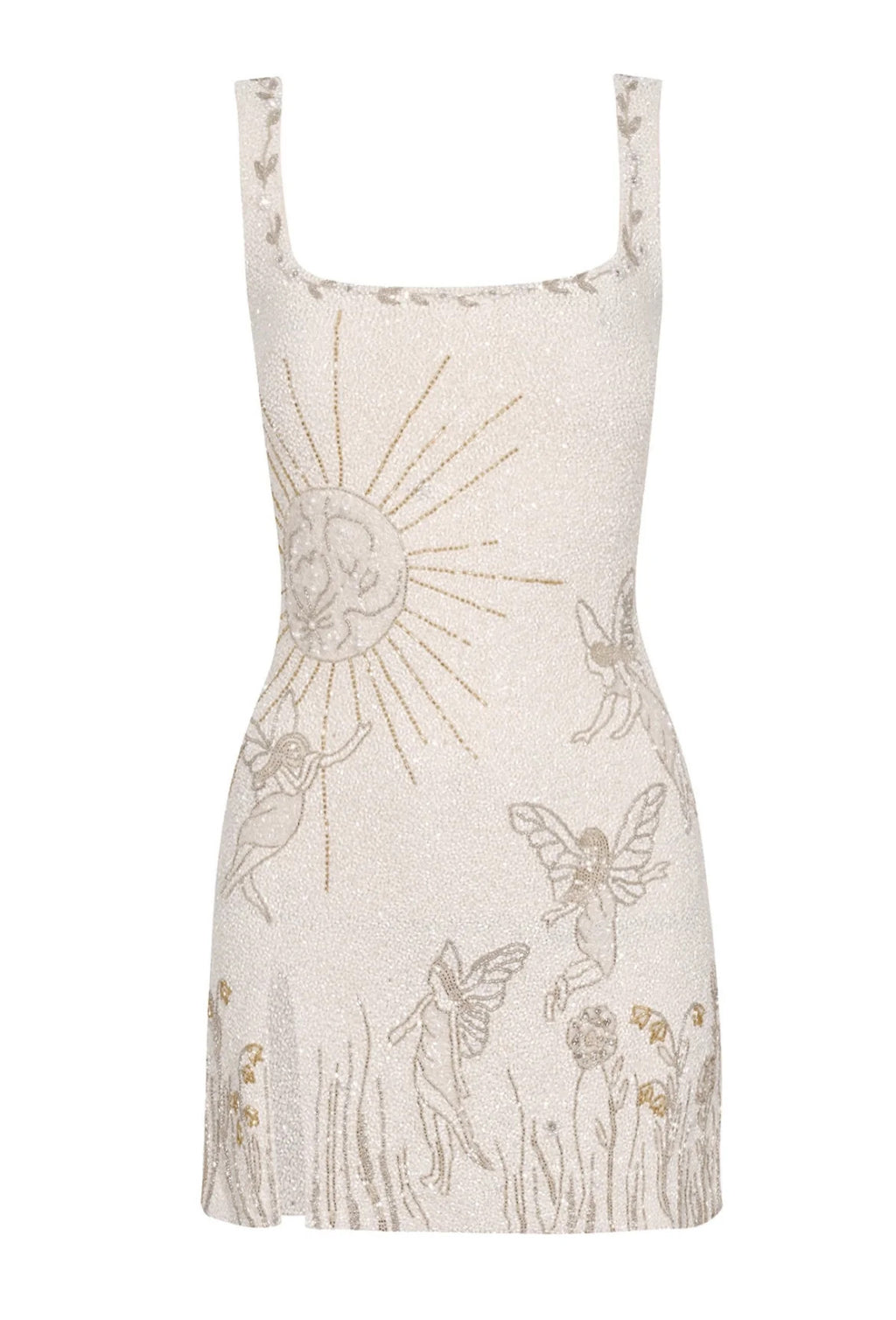 Elegant 3D Embroidered Strappy Sundress With Extended Length For Women - Breathable Summer Casual Dress With Floral Design