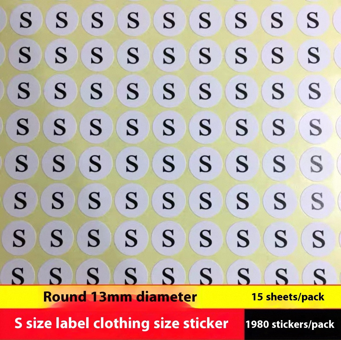 Clothes Size Sticker Digital Adhesive Sticker