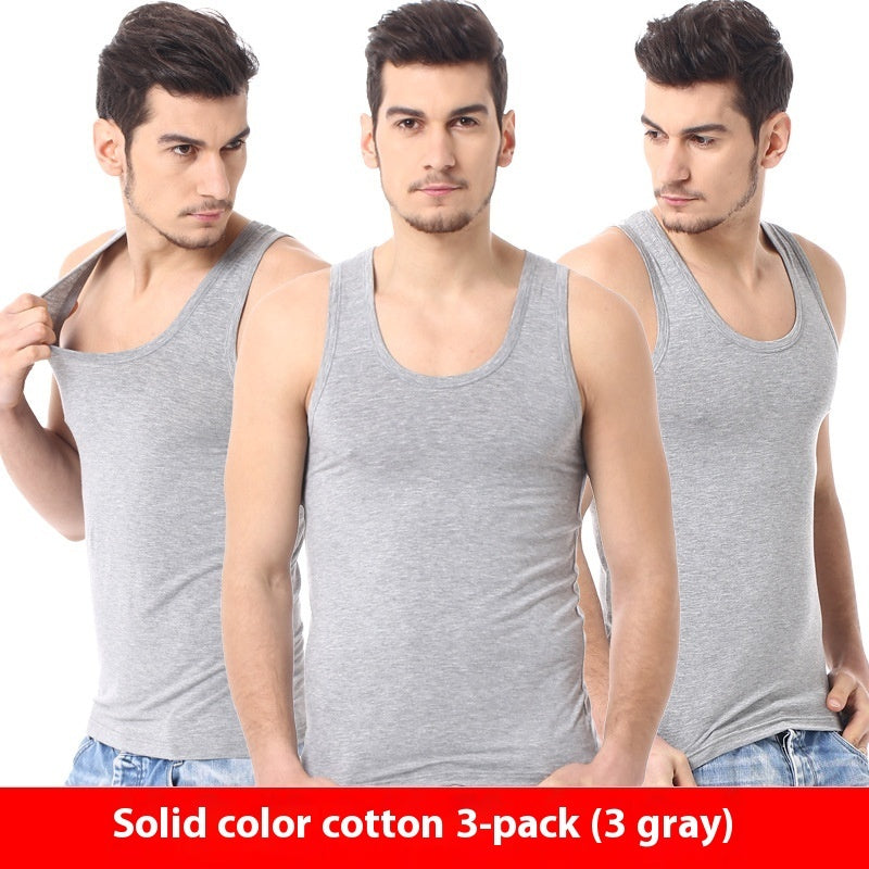 Men's Pure Color Minimal Versatile Cotton Vest