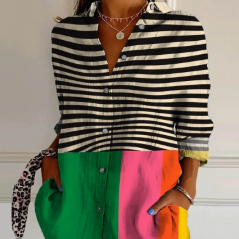 Women's Long Shirt Half Sleeve Floral Print