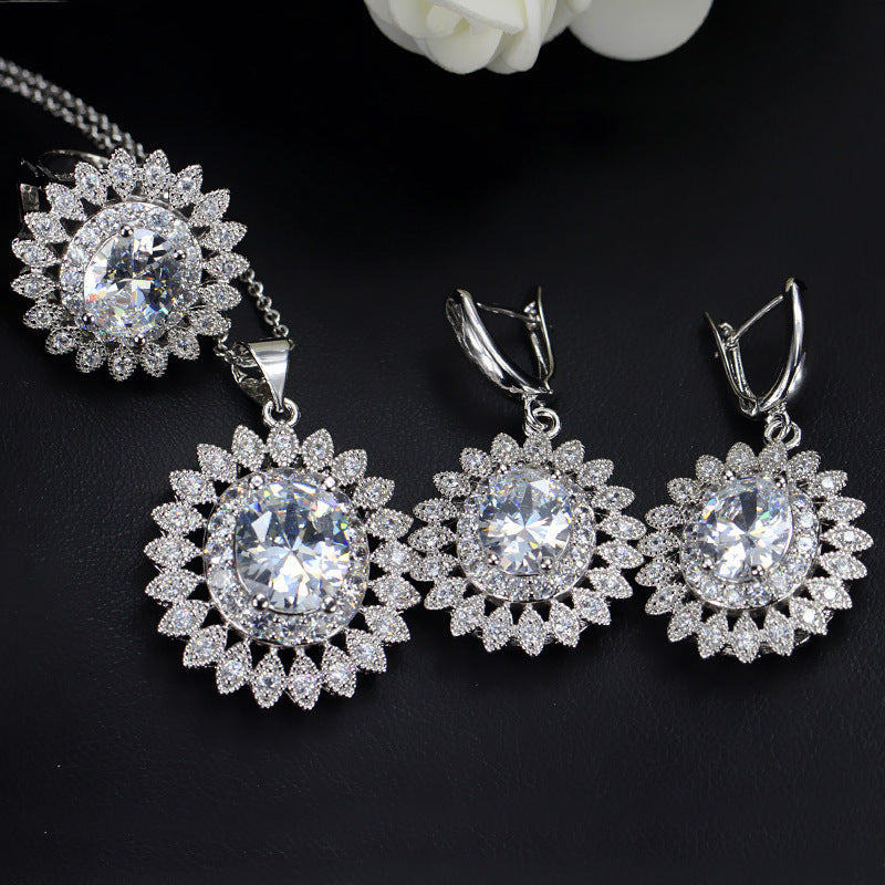 SUNFLOWER Sets Of Chain Bride Zircon Set