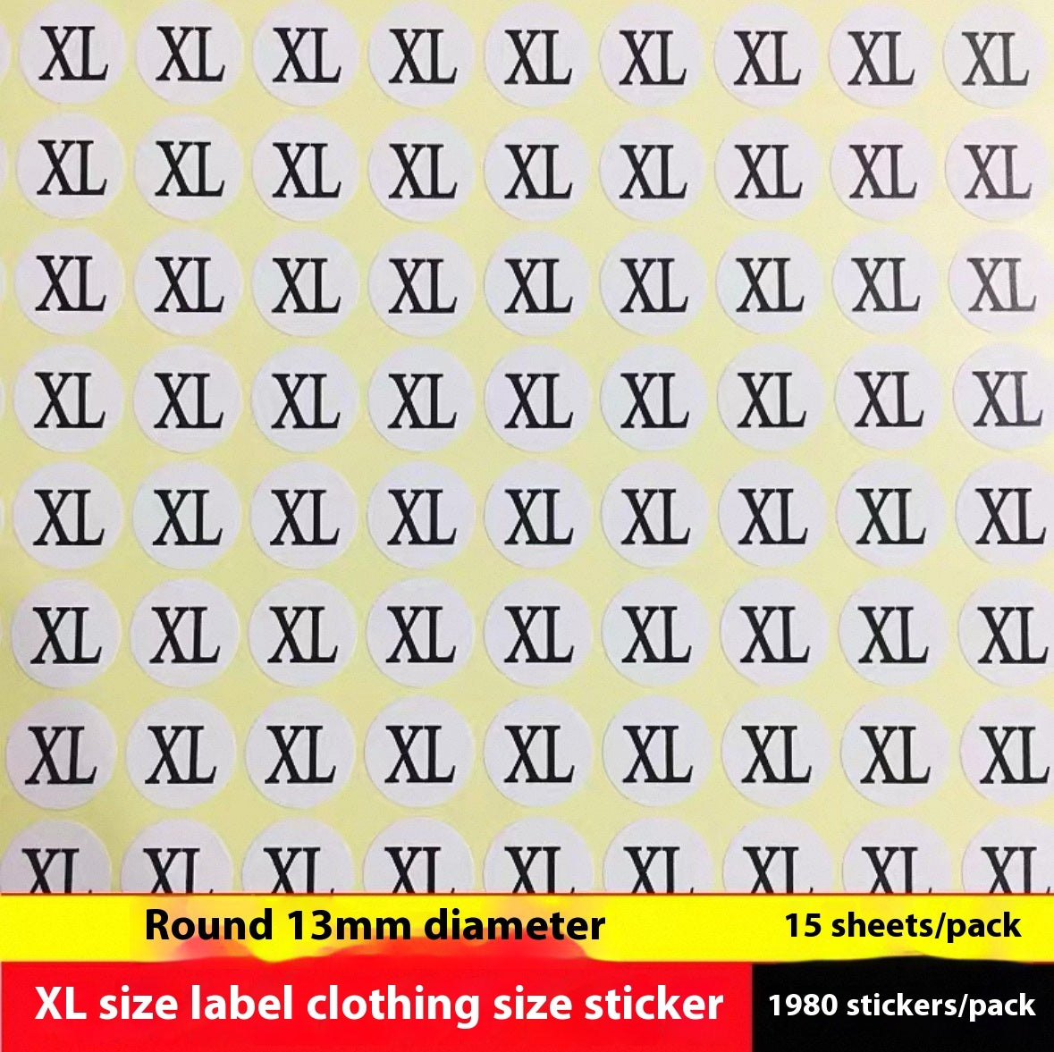 Clothes Size Sticker Digital Adhesive Sticker