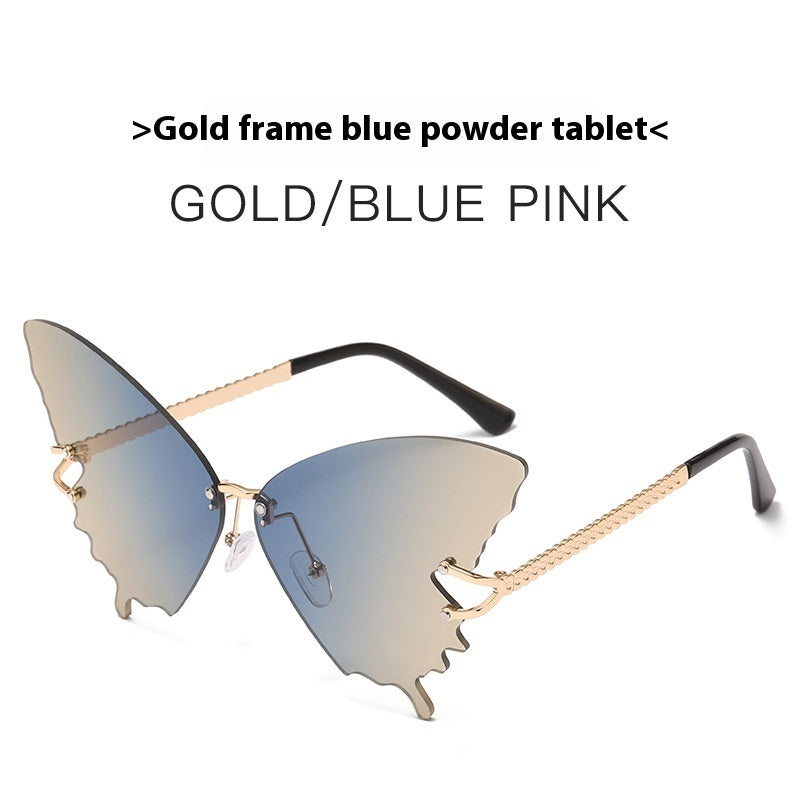 New Butterfly Sunglasses Female Fashion Large Rim Gradient Color Sunglasses