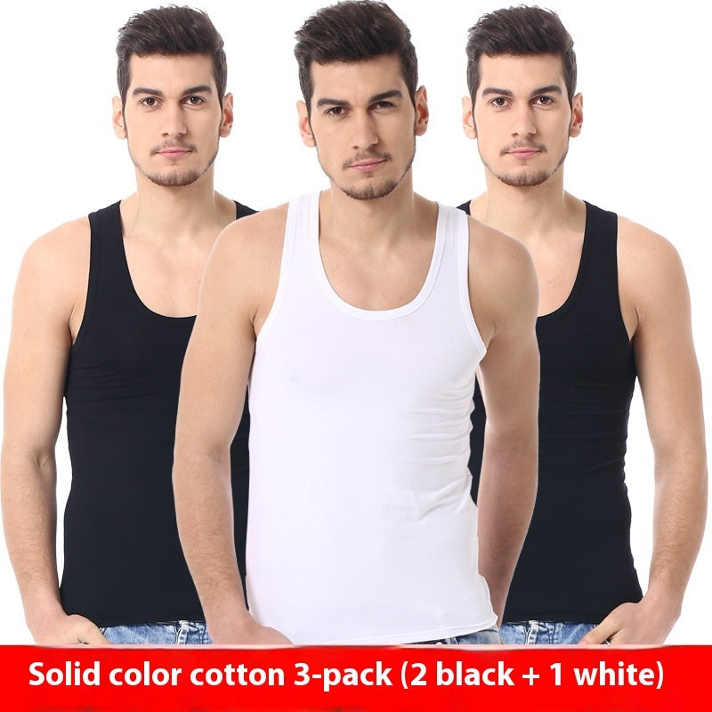 Men's Pure Color Minimal Versatile Cotton Vest