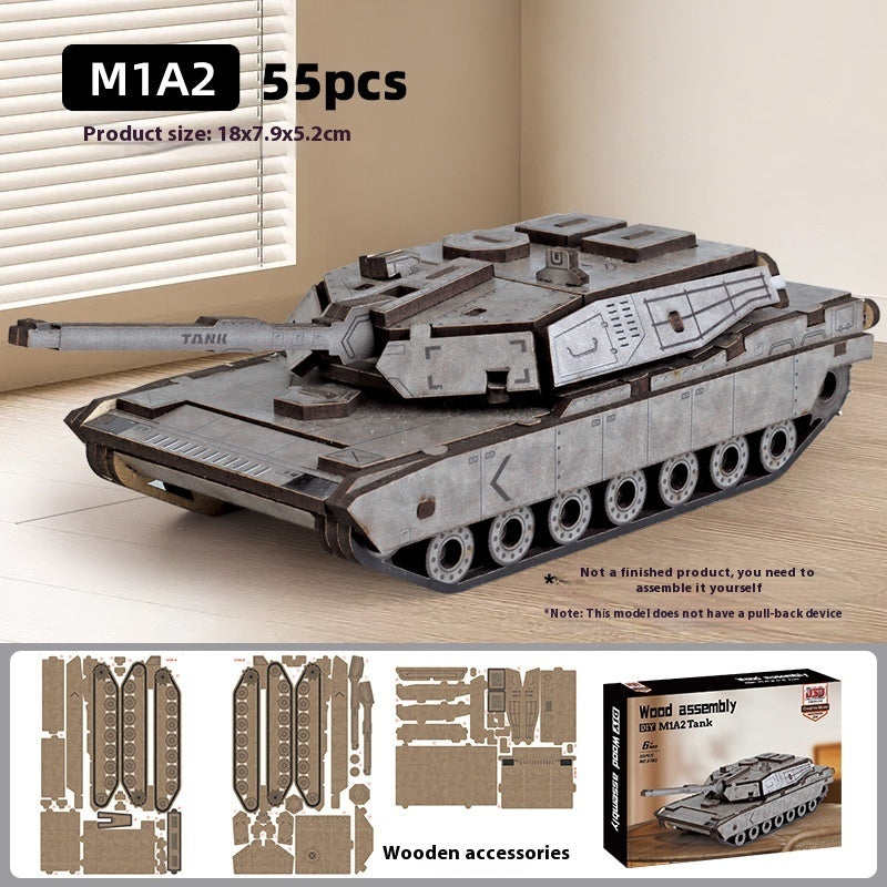 Wooden Assembled Toy Car Warrior Engineering Vehicle Fire Truck DIY Model.