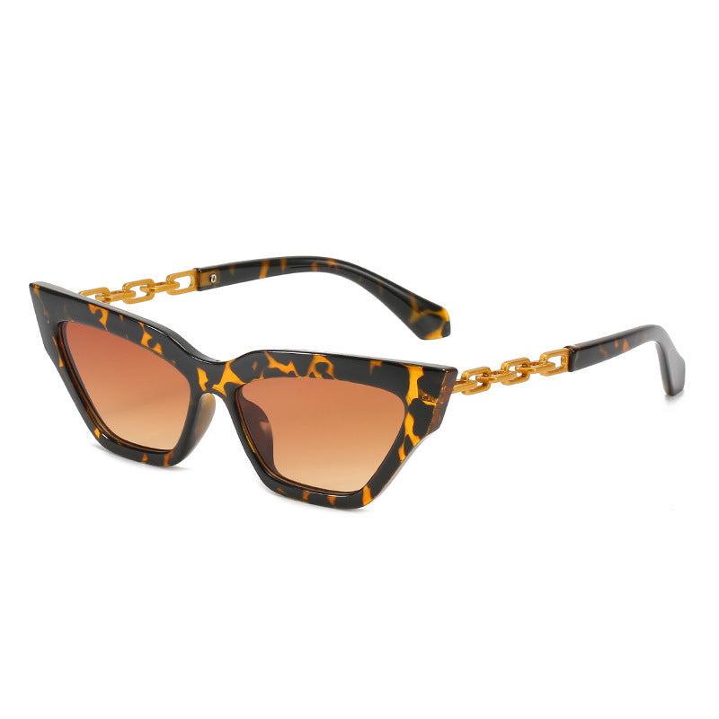 Women's Temperament Fashion Baked Lacquer Chain Sunglasses