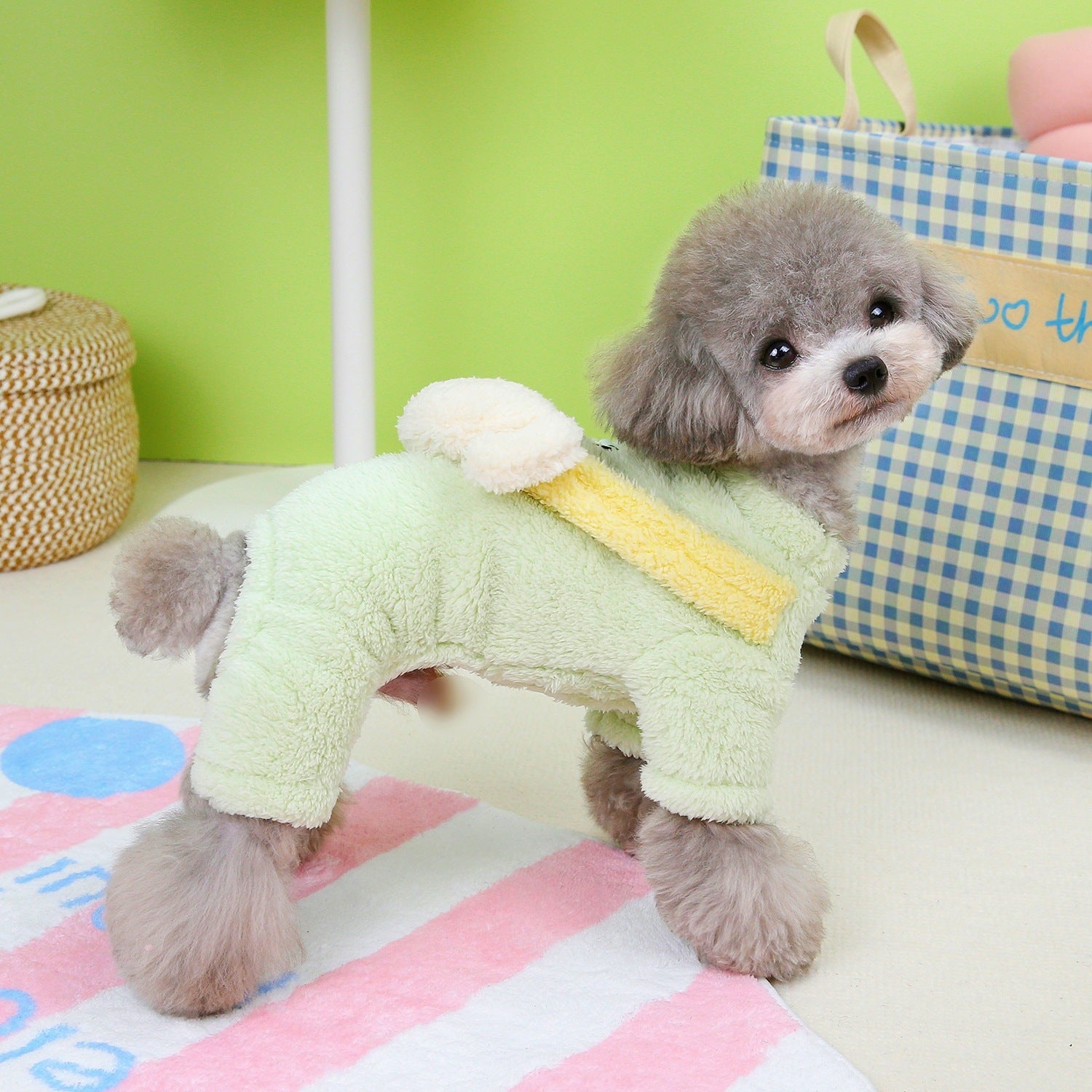 Small Dog Clothing Back Dog Four Legs Fluffy Jacket