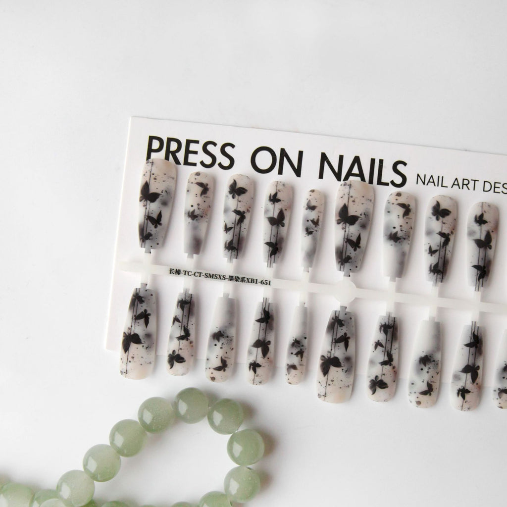 Autumn And Winter Manicure New Chinese Ancient Style Ink Butterfly Glossy Seal Layer - EL CHEG