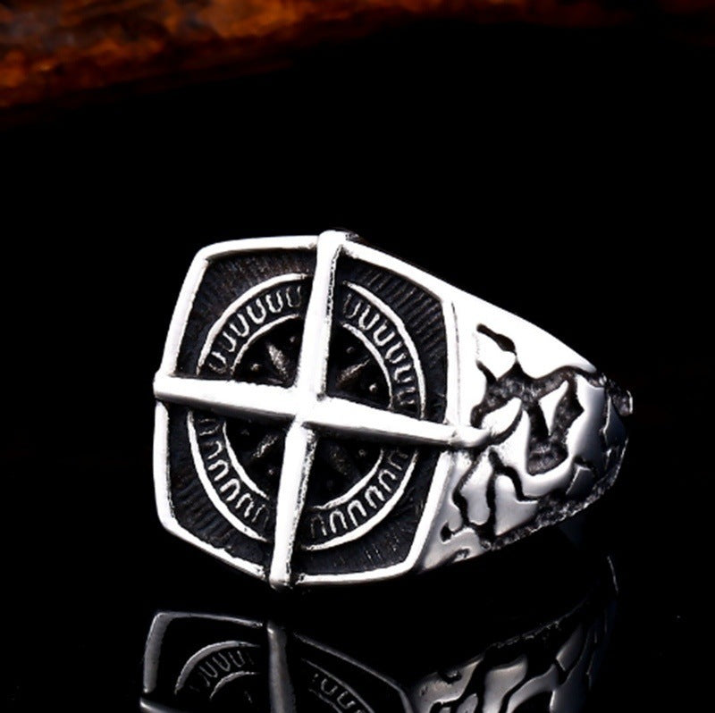 Men's Vintage Alloy Ring Silver Simple