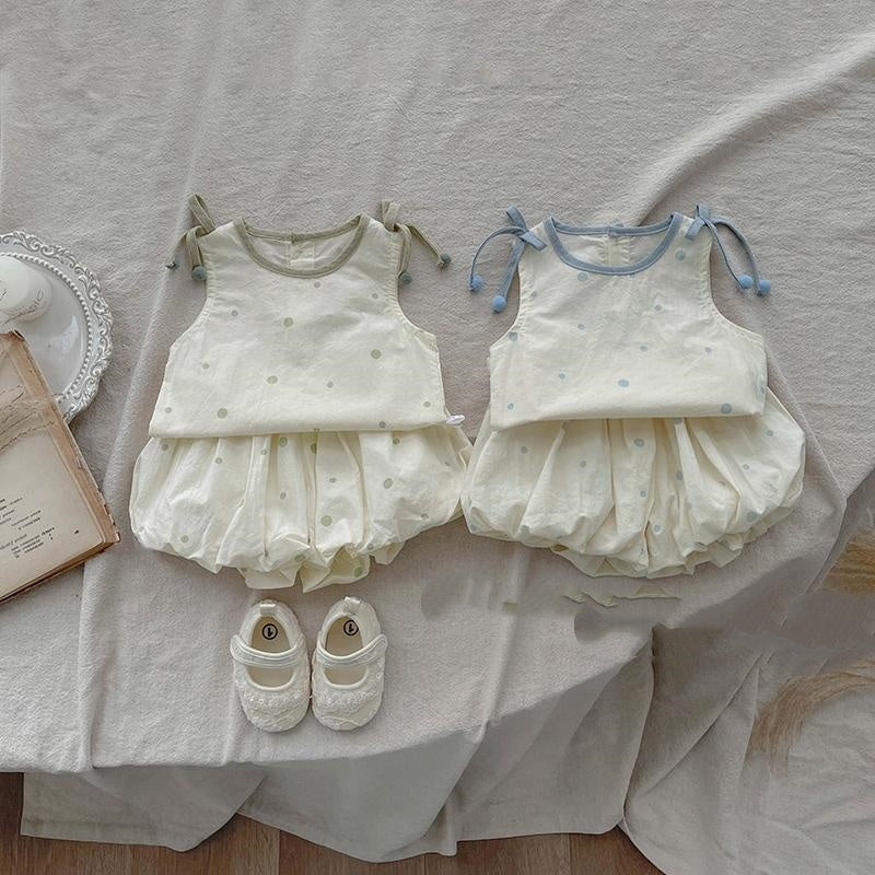 Polka Dot Set Thin Super Cute Vest Shorts Two-piece Set