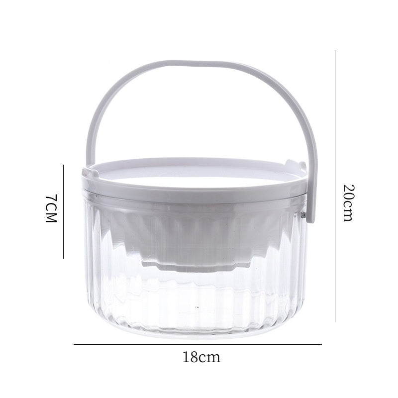 Iced Fresh-keeping Salad Bowl Round Clear With Cover Picnic Storage Box