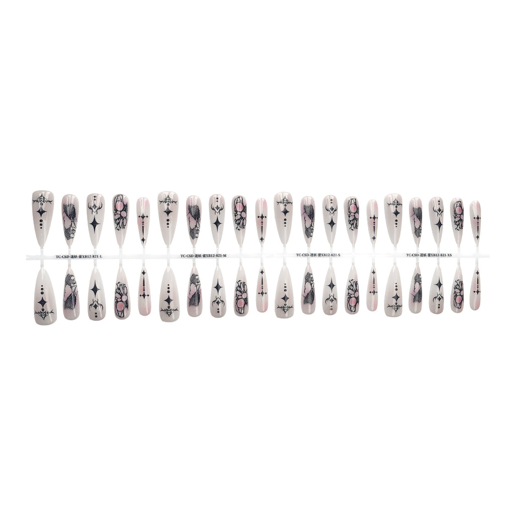 Y2g European And American Lines Lace Style Manicure Long Water Drops Glossy - EL CHEG