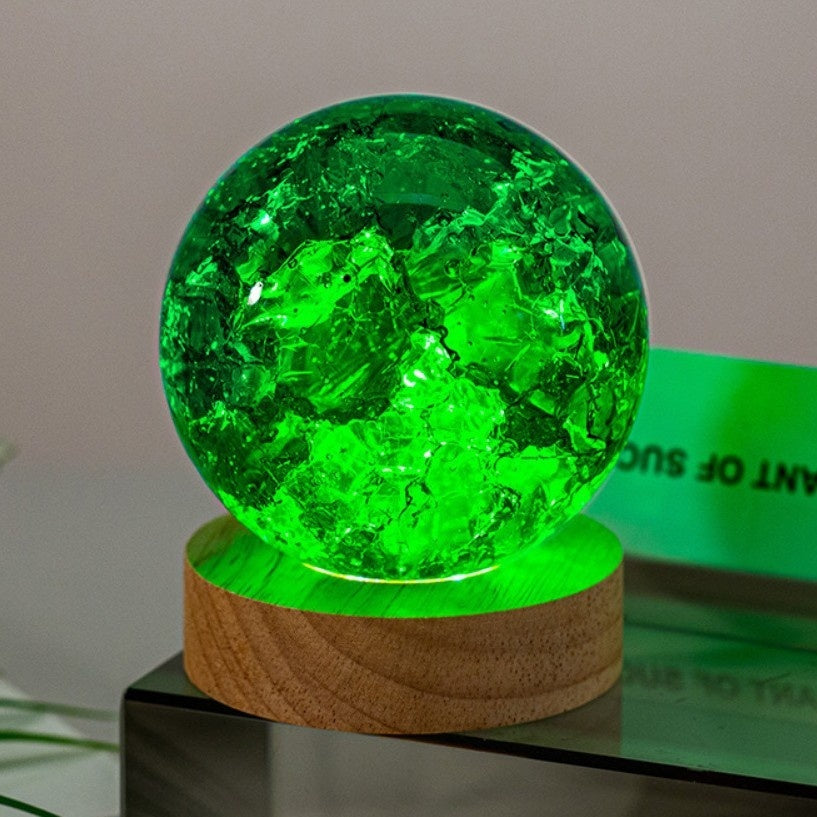 Colorful Crystal Ice Crack Ball Solid Glass Ball Ornament Ornaments - EL CHEG
