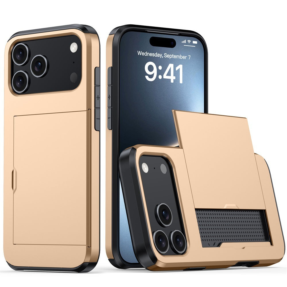 Phone Case Sliding Cover Card Two-in-one Drop-resistant