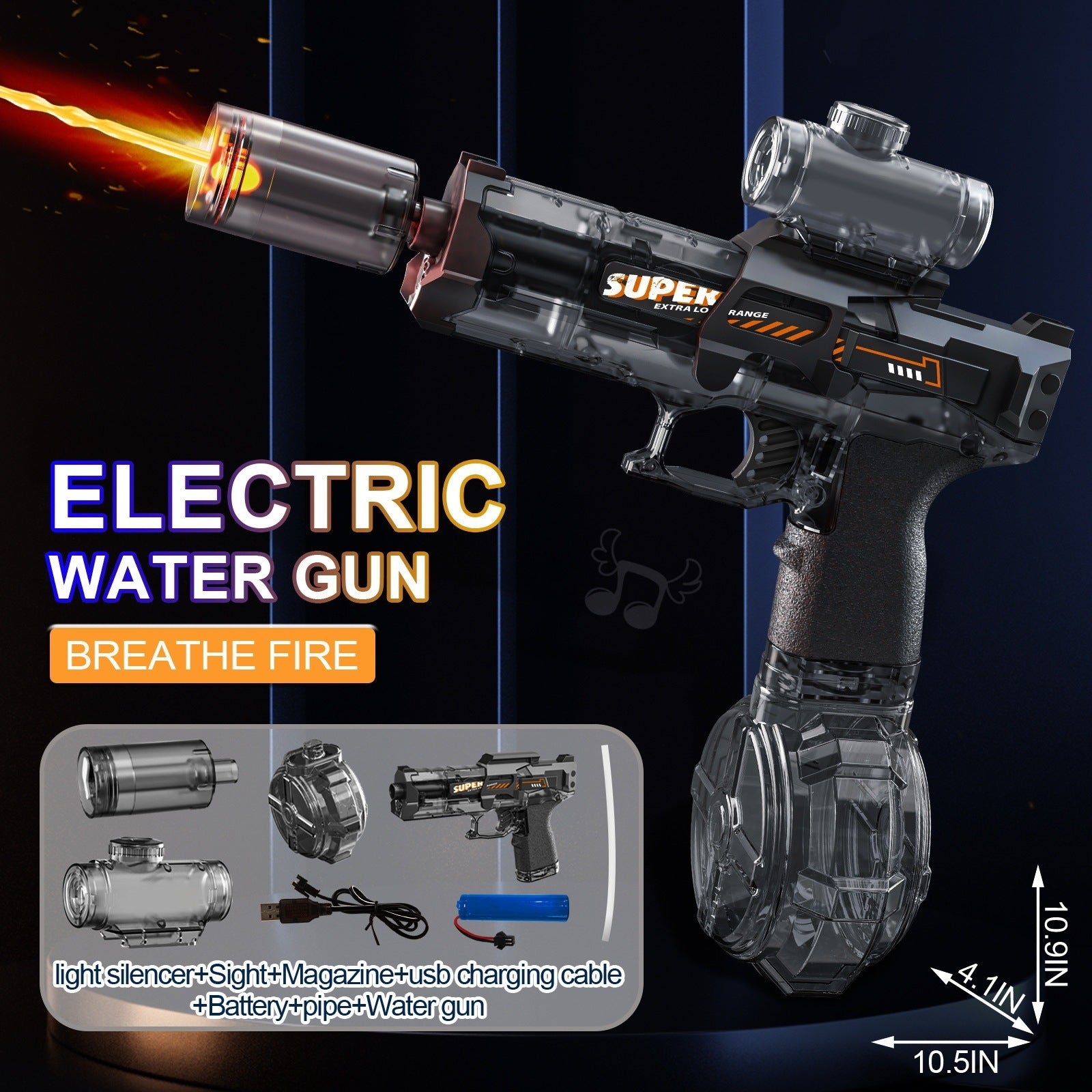 2025 New Ice Mouse Ice Explosion Electric Water Gun Children's High-speed Continuous Hair Linkage Reloading Large Capacity Water Pistols Toy