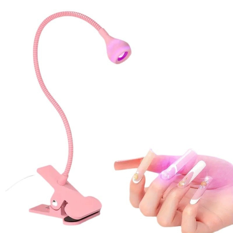Goose Neck Nail Lamp USB Clip 395 Phototherapy Lamp Nail Polish UV Glue Curing Lamp Purple Light Lamp Nail Art Straight Lamp - EL CHEG